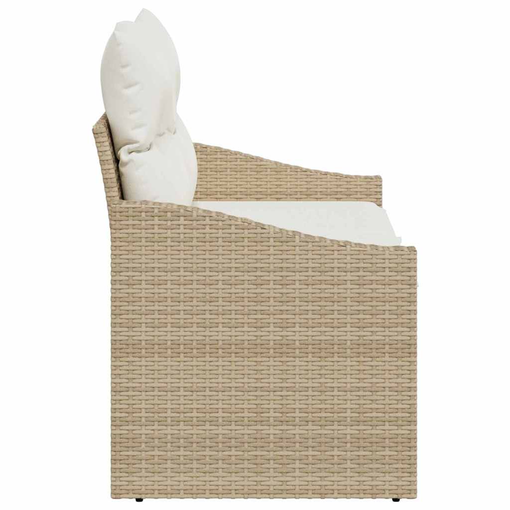 Divano da giardino con cuscino Beige 123 x 62 x 69cm polyrattan 42006786