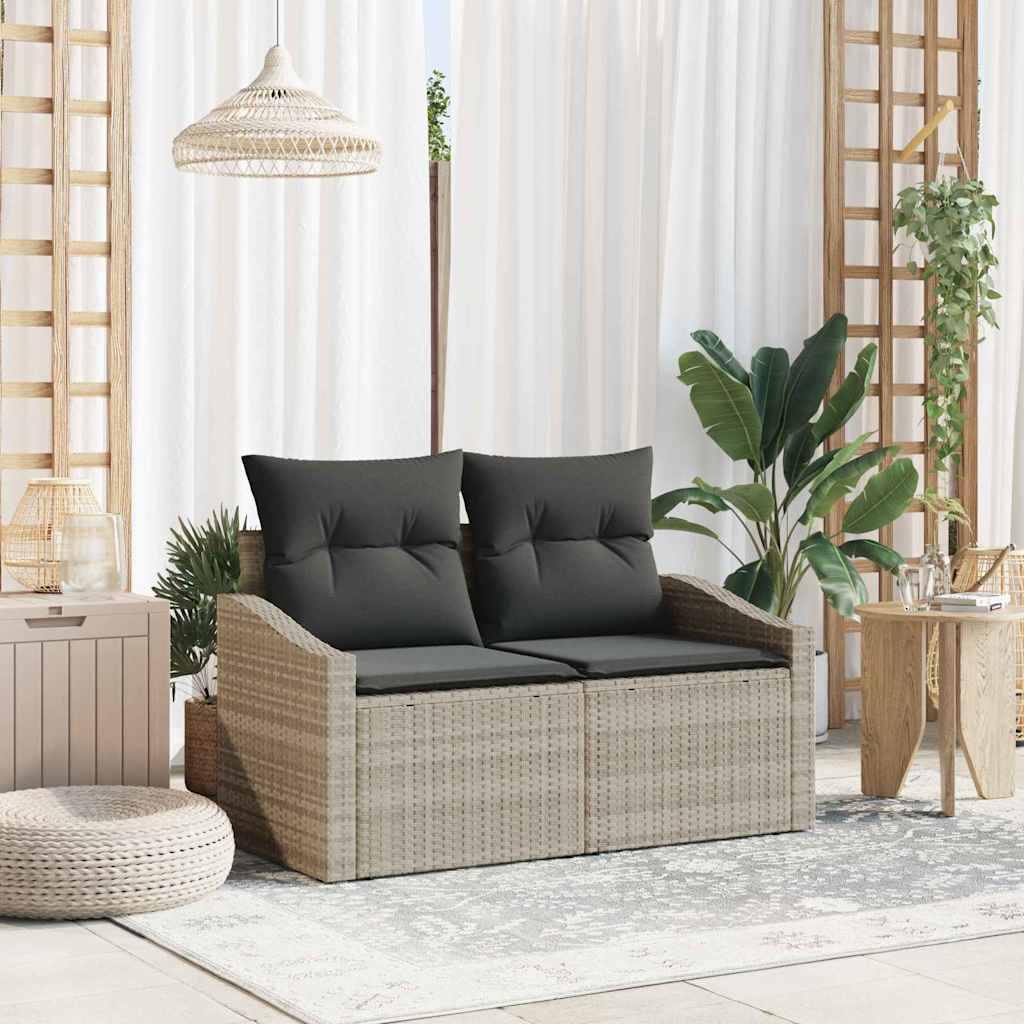 Divano da giardino con cuscino-Sofa da Giardino-Divano da esterno 123 x 62 x 69 cm polyrattan 976096
