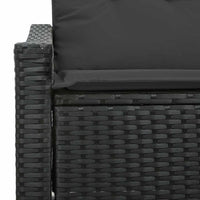 Divano da giardino con cuscino Nero 123 x 62 x 69cm polyrattan 42006791
