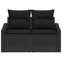 Divano da giardino con cuscino Nero 123 x 62 x 69cm polyrattan 42006791