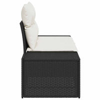 Divano da giardino con cuscino Nero 123 x 62 x 69cm polyrattan 42006792
