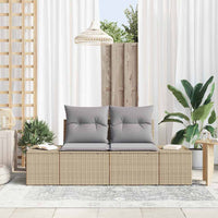 Divano da giardino con cuscino Beige 123 x 62 x 69cm polyrattan 42006795