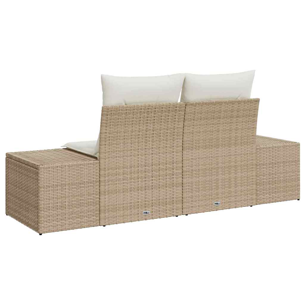 Divano da giardino con cuscino Beige 123 x 62 x 69cm polyrattan 42006796