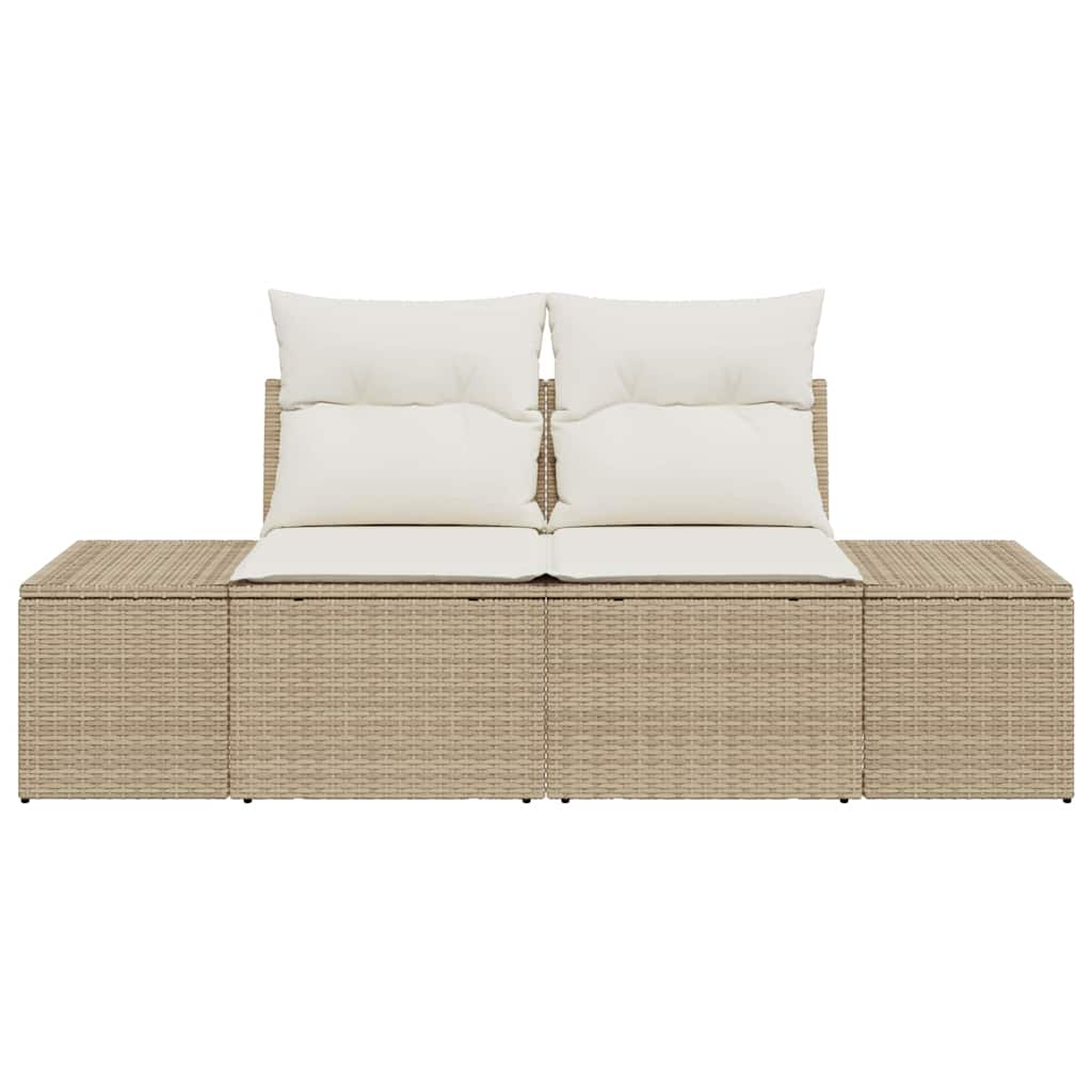 Divano da giardino con cuscino Beige 123 x 62 x 69cm polyrattan 42006796