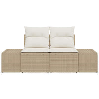 Divano da giardino con cuscino Beige 123 x 62 x 69cm polyrattan 42006796