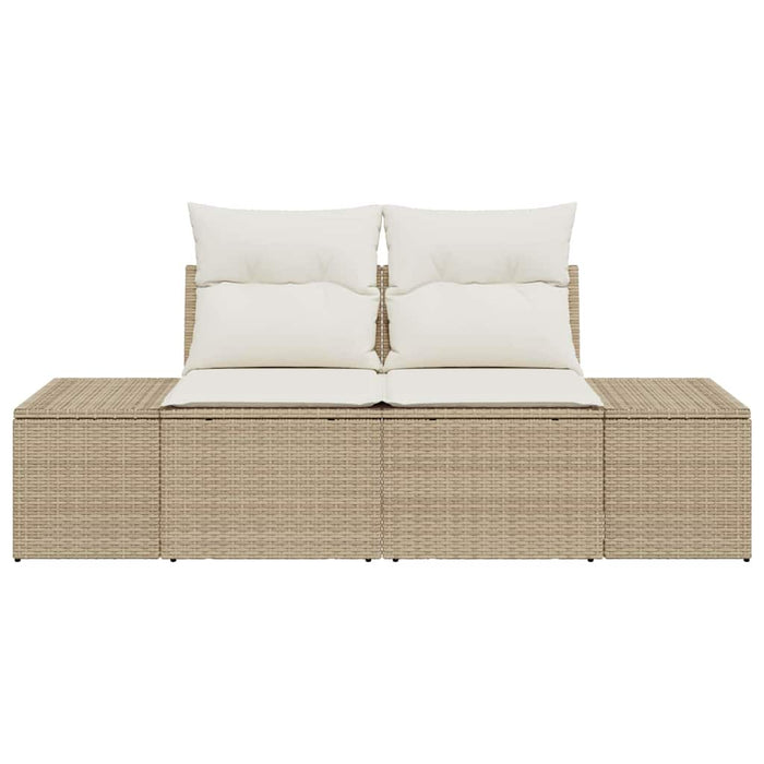 Divano da giardino con cuscino Beige 123 x 62 x 69cm polyrattan 42006796