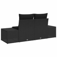 Divano da giardino con cuscino Nero 123 x 62 x 69cm polyrattan 42006801