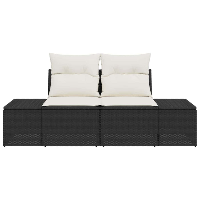 Divano da giardino con cuscino Nero 123 x 62 x 69cm polyrattan 42006802