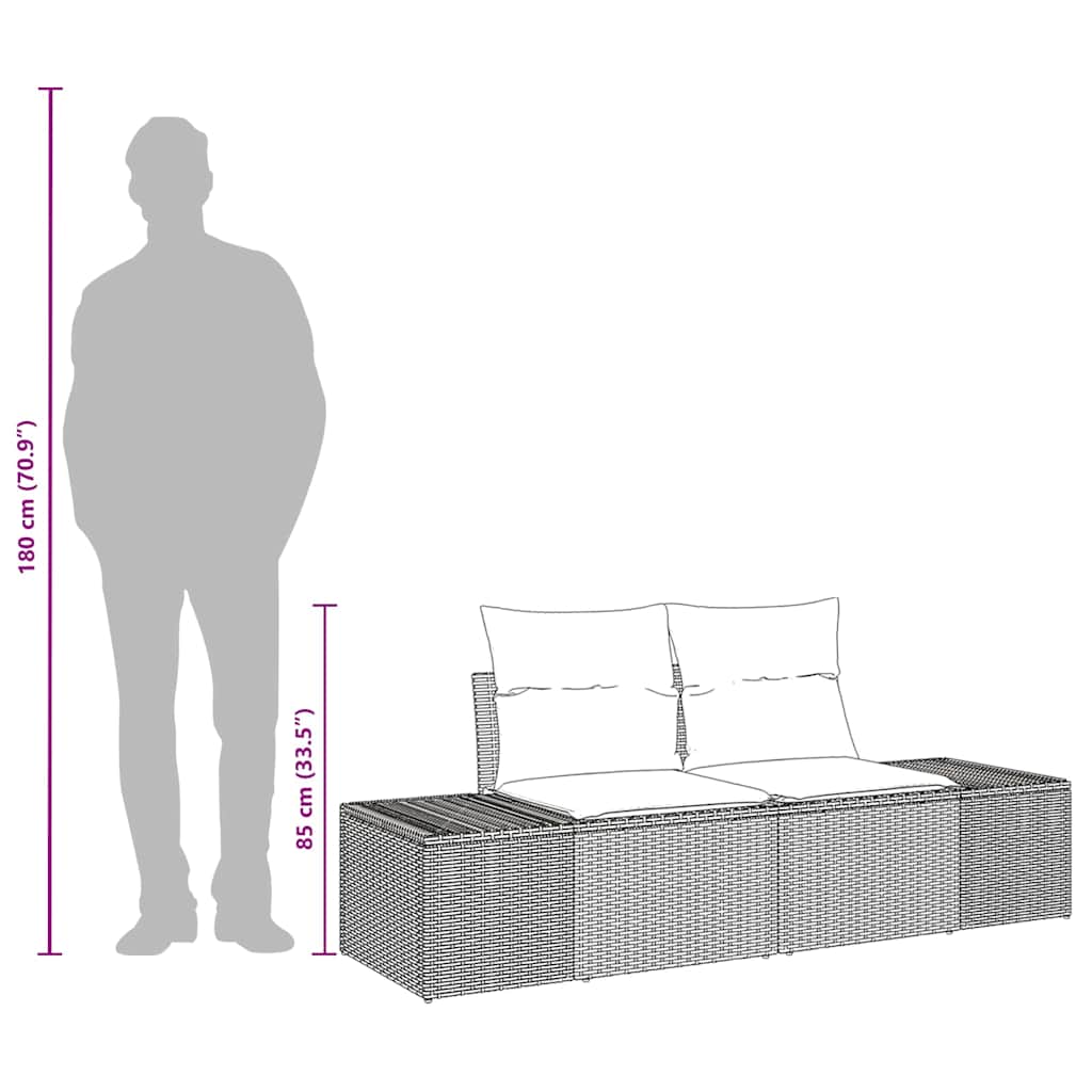 Divano da giardino Marrone 123 x 62 x 69cm polyrattan 42006803