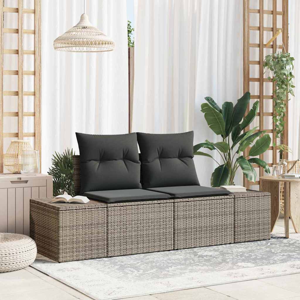 Divano da giardino Grigio 123 x 62 x 69cm polyrattan 42006804
