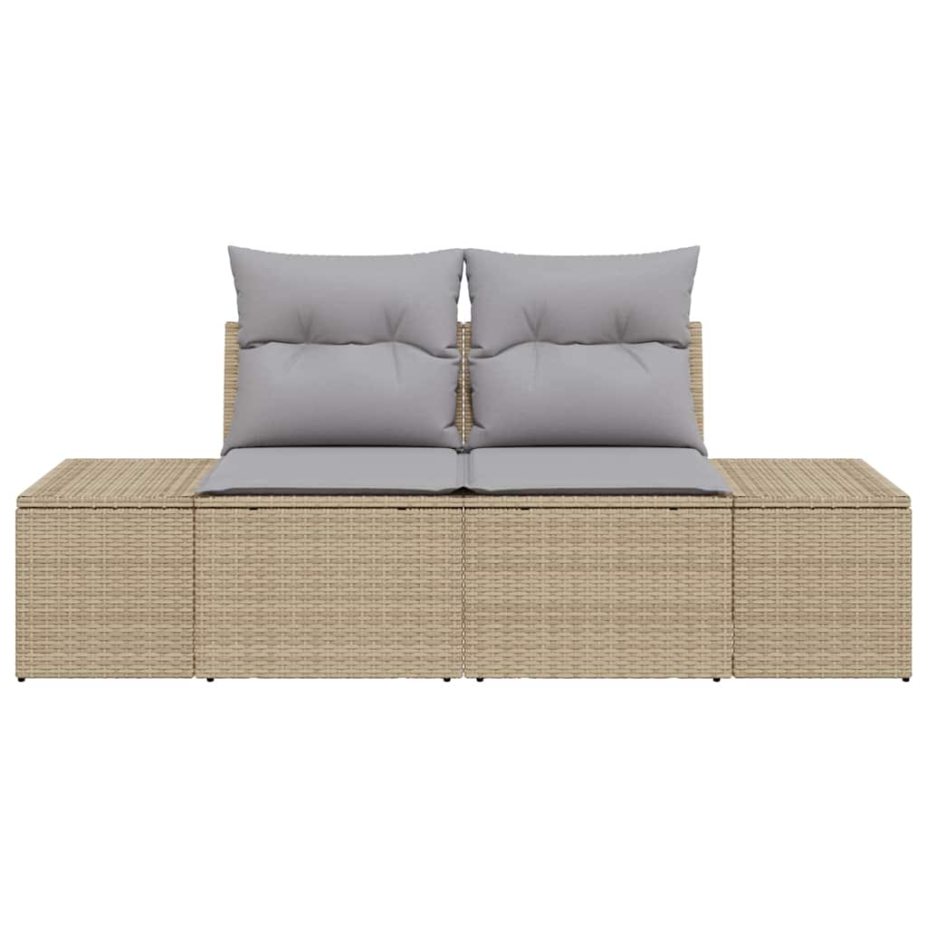 Divano da giardino con cuscino Beige 123 x 62 x 69cm polyrattan 42006805
