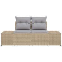 Divano da giardino con cuscino Beige 123 x 62 x 69cm polyrattan 42006805