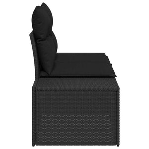 Divano da giardino con cuscino Nero 123 x 62 x 69cm polyrattan 42006811