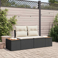 Divano da giardino Nero 184 x 62 x 85cm polyrattan 42006812