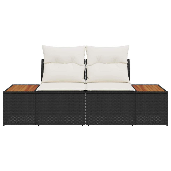 Divano da giardino Nero 184 x 62 x 85cm polyrattan 42006812