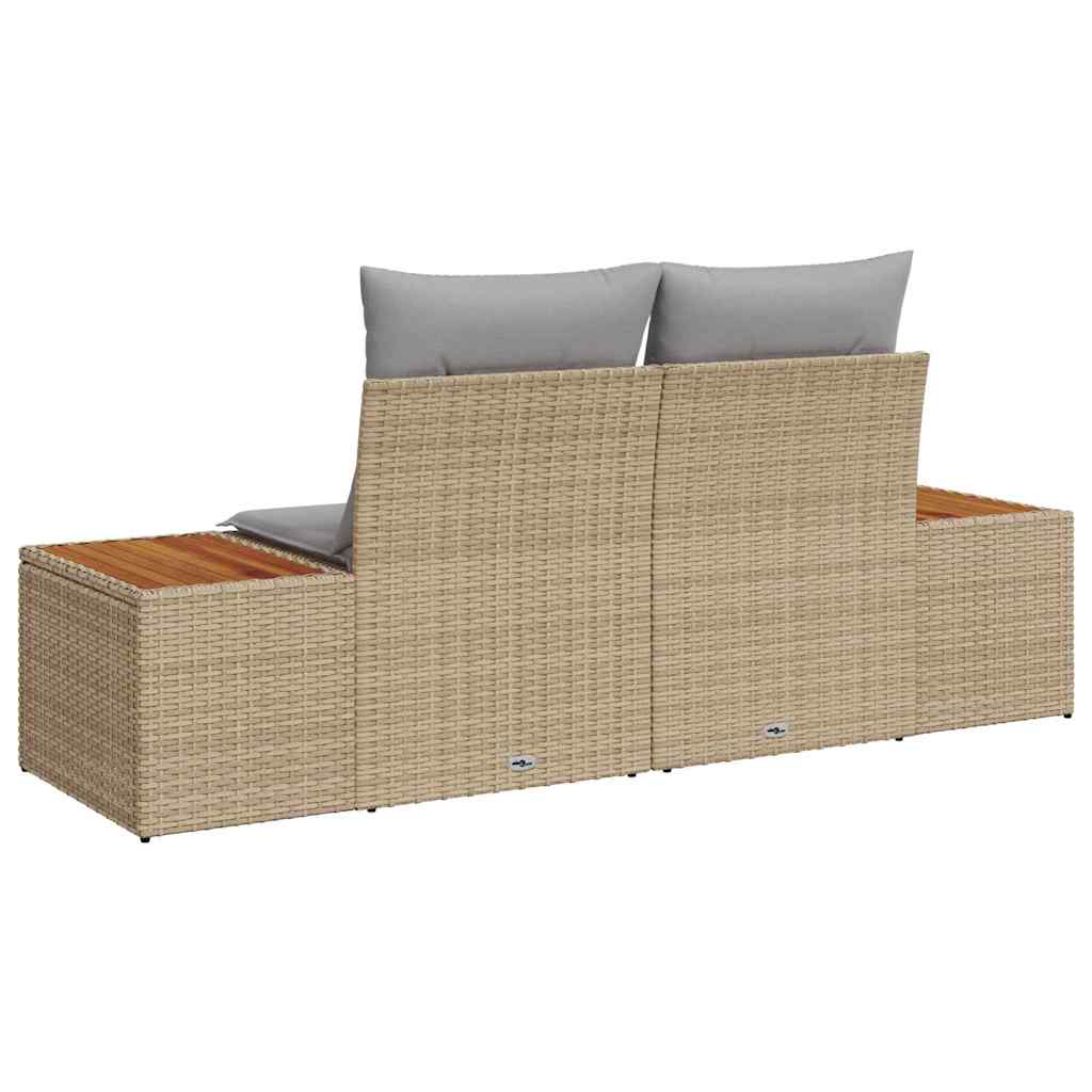Divano da giardino Beige 184 x 62 x 85cm polyrattan 42006815