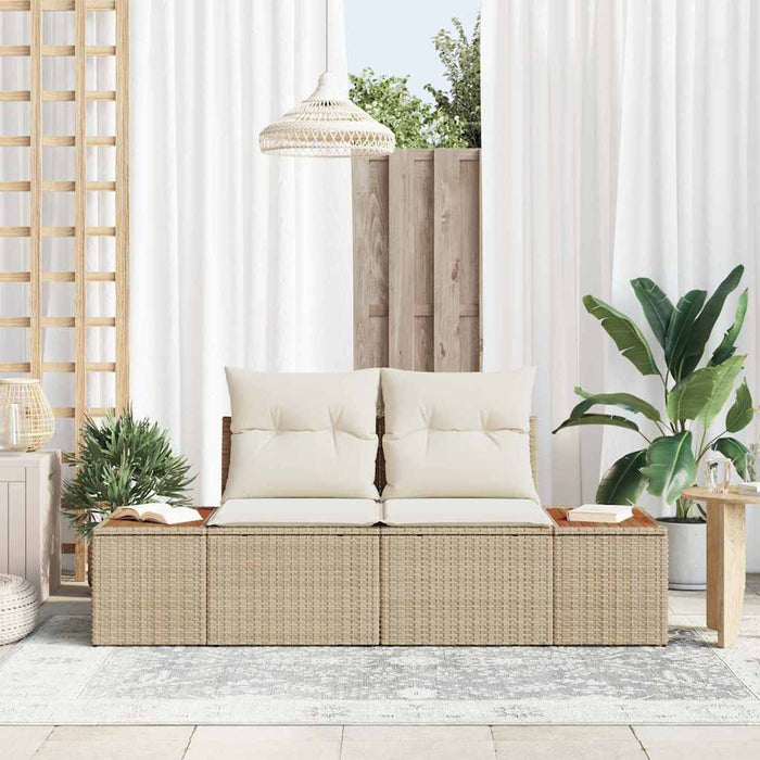 Divano da giardino Beige 184 x 62 x 85cm polyrattan 42006816