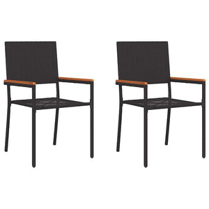 Sedie impilabili da giardino 2 pcs Nero e Marrone 42006825