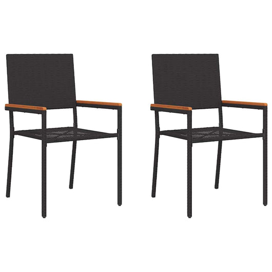 Sedie impilabili da giardino 2 pcs Nero e Marrone 42006825
