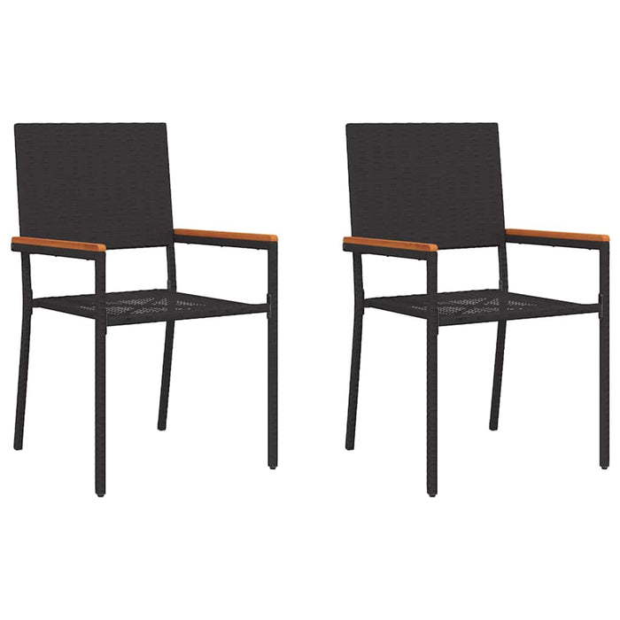 Sedie impilabili da giardino 2 pcs Nero e Marrone 42006825
