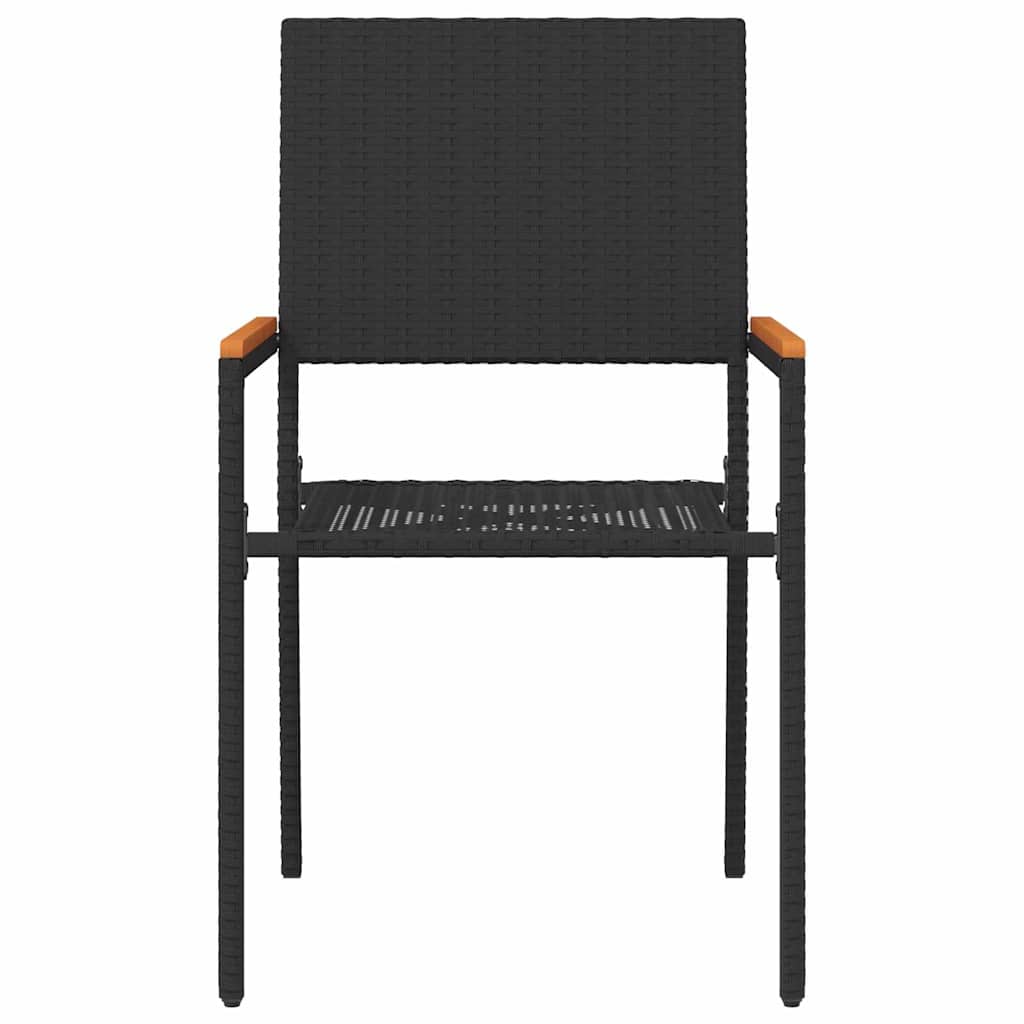 Sedie impilabili da giardino 2 pcs Nero e Marrone 42006825