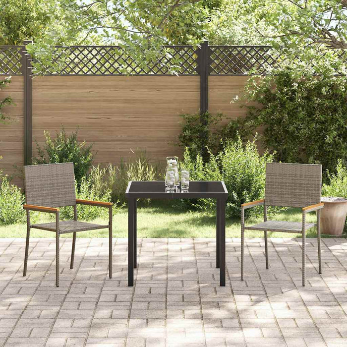 Sedie impilabili da giardino 2 pcs Grigio e Marrone 42006826