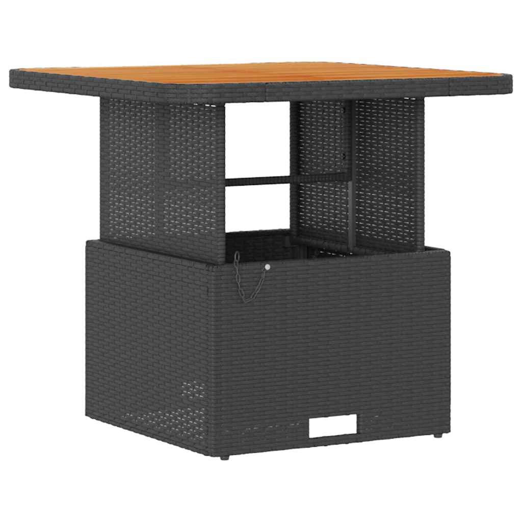 Set da Pranzo per Giardino Nero Poly Rattan 42007911