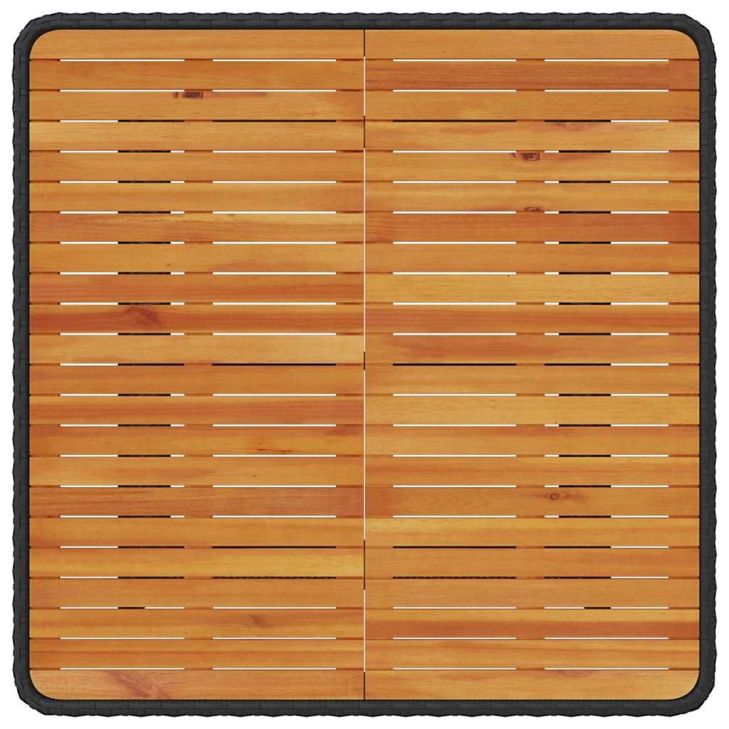 Set da Pranzo per Giardino Nero Poly Rattan 42007911