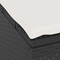 Set da Pranzo per Giardino Nero Poly Rattan 42007912