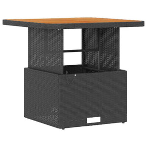 Set da Pranzo per Giardino Nero Poly Rattan 42007912