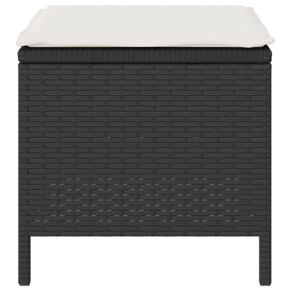 Set da Pranzo per Giardino Nero Poly Rattan 42007912