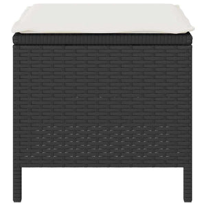 Set da Pranzo per Giardino Nero Poly Rattan 42007912