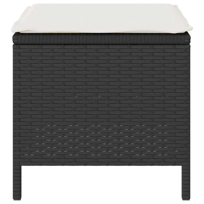 Set da Pranzo per Giardino Nero Poly Rattan 42007912