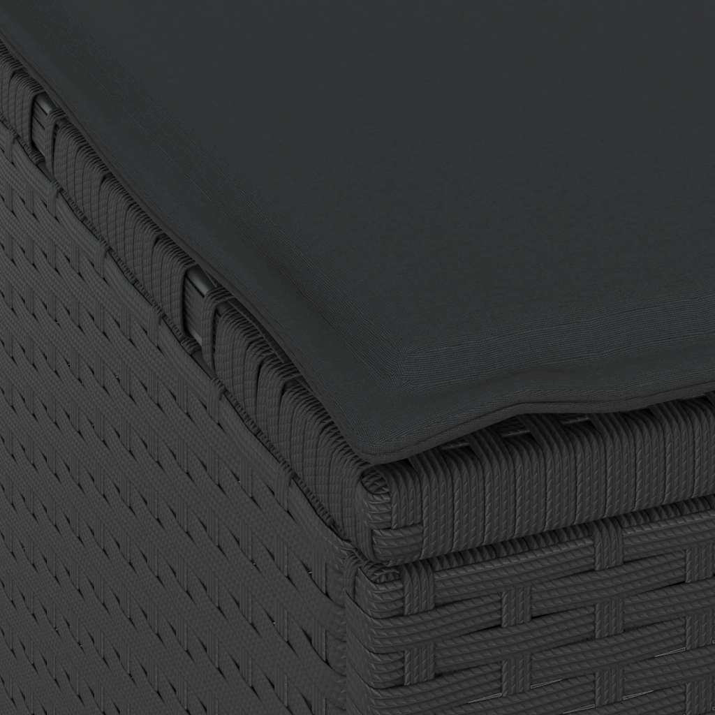 Set da Pranzo per Giardino Nero Poly Rattan 42007921