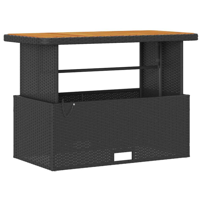 Set da Pranzo per Giardino Nero Poly Rattan 42007921