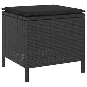 Set da Pranzo per Giardino Nero Poly Rattan 42007921