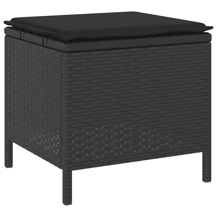 Set da Pranzo per Giardino Nero Poly Rattan 42007921