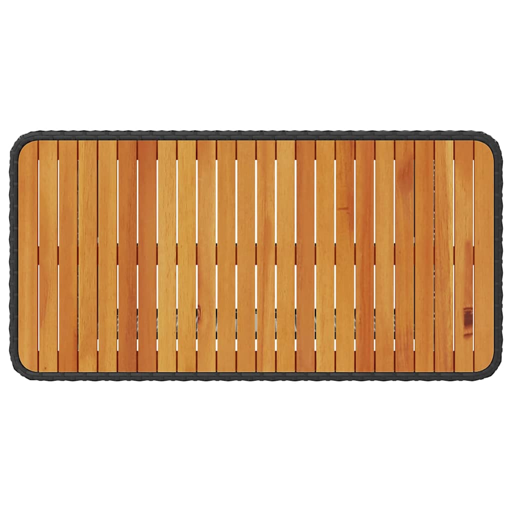 Set da Pranzo per Giardino Nero Poly Rattan 42007921