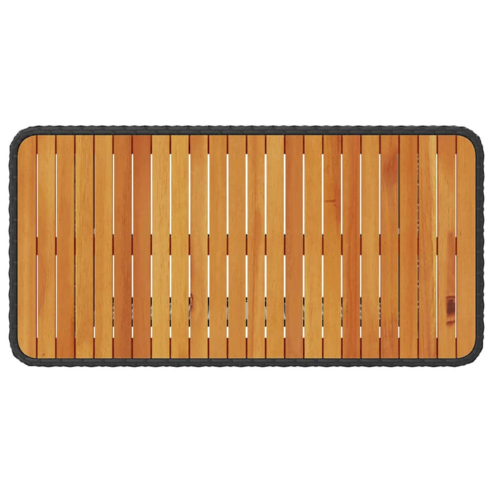 Set da Pranzo per Giardino Nero Poly Rattan 42007922