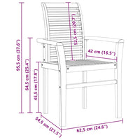 Sedia da giardino impilabile Marrone 62.5 x 54.5 x 95.5 cm 42007596