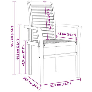 Sedia da giardino impilabile Marrone 62.5 x 54.5 x 95.5 cm 42007596