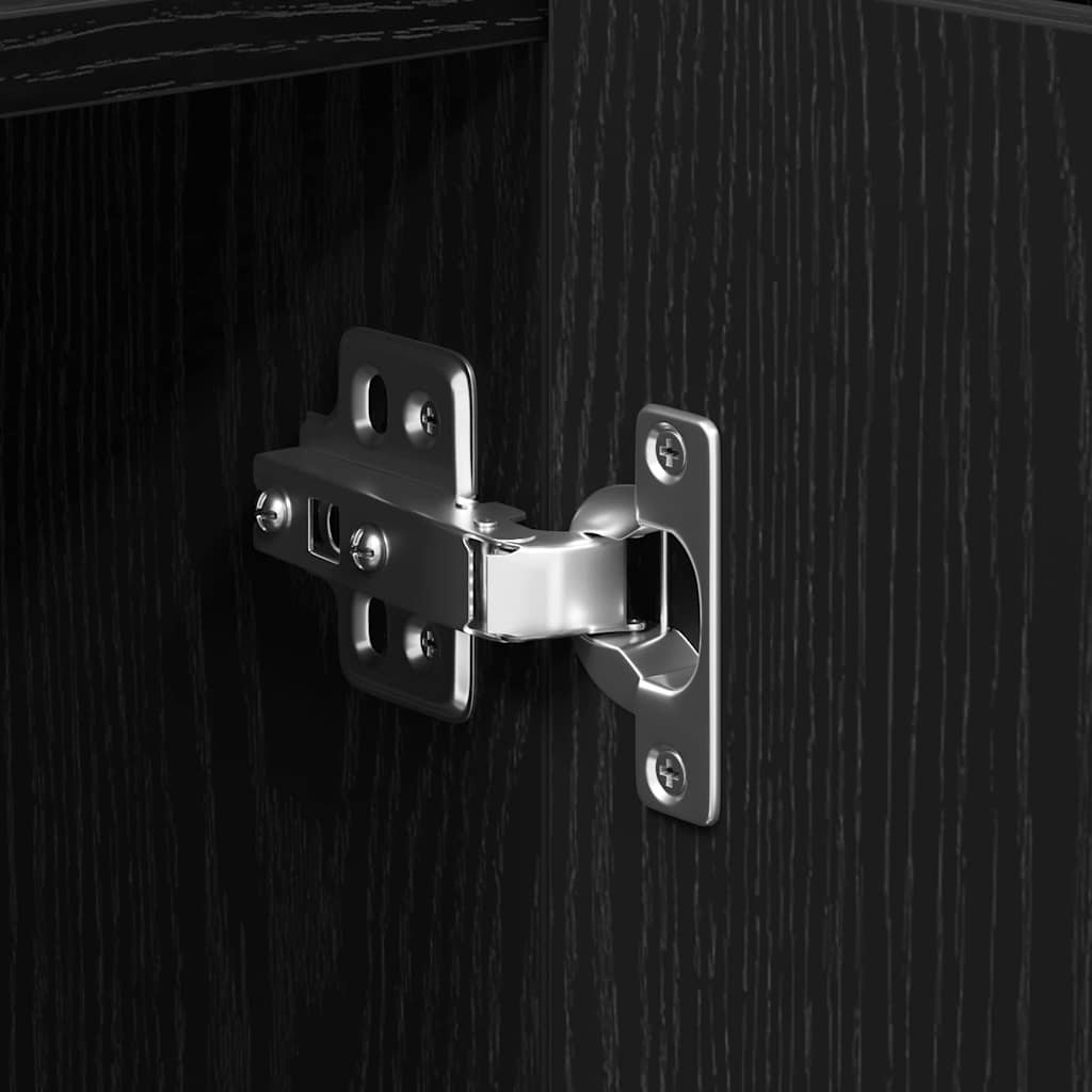 Credenza Rovere nero 90 x 34 x 80 cm Legno multistrato 869078