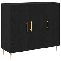Credenza Rovere nero 90 x 34 x 80 cm Legno multistrato 869078