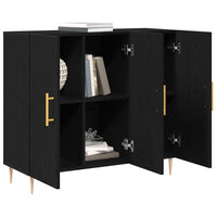 Credenza Rovere nero 90 x 34 x 80 cm Legno multistrato 869078