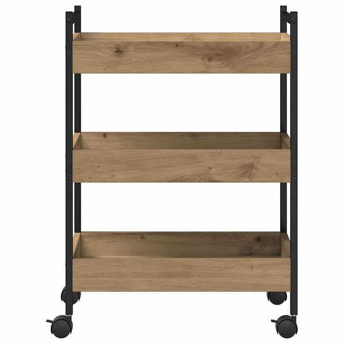 Carrello da Cucina-Scaffale per Cucina Rovere artigianale 50 x 30 x 70 cm