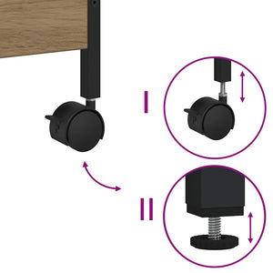 Carrello da Cucina rovere artigianale 50 x 30 x 70 cm 869109