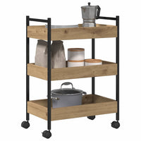 Carrello da Cucina-Scaffale per Cucina Rovere artigianale 50 x 30 x 70 cm