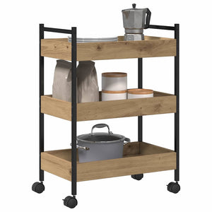 Carrello da Cucina-Scaffale per Cucina Rovere artigianale 50 x 30 x 70 cm