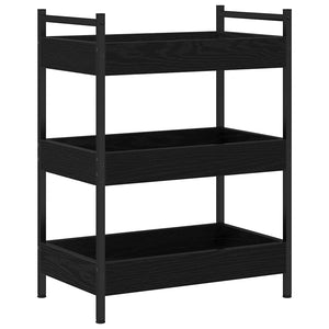 Carrello da Cucina-Scaffale per Cucina Rovere nero 50 x 30 x 70 cm