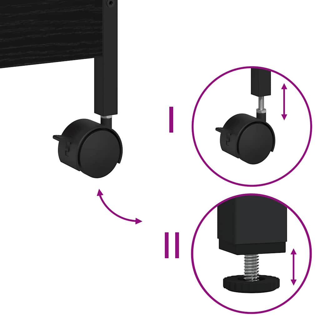 Carrello da Cucina Rovere nero 50 x 30 x 70 cm 869110